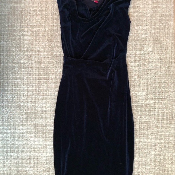 Vince Camuto Navy Dress with Cowl Neck - Picture 2 of 4